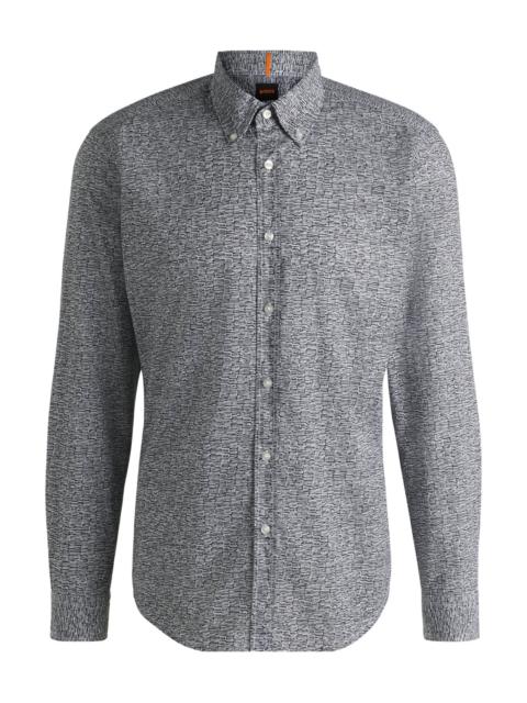 BOSS REGULAR-FIT SHIRT IN PRINTED COTTON POPLIN
