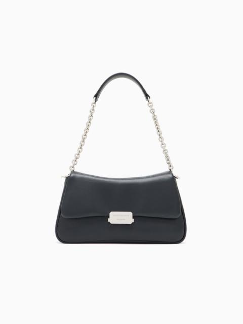 EMPORIO ARMANI SOFT LEATHER SHOULDER BAG