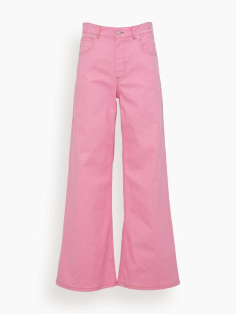 Marni Wide Leg Jeans in Pink Clematis