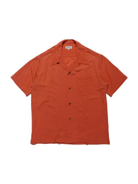 The Real McCoys MS24008 Silk Rayon Open Collar Shirt Orange