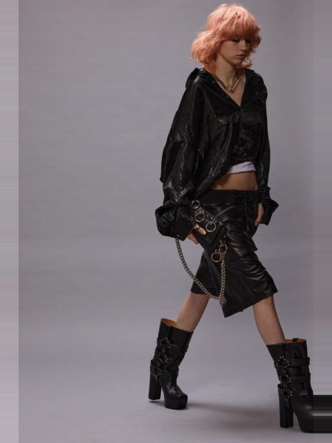 R13 CROSSOVER BUBBLE SHIRT - BLACK