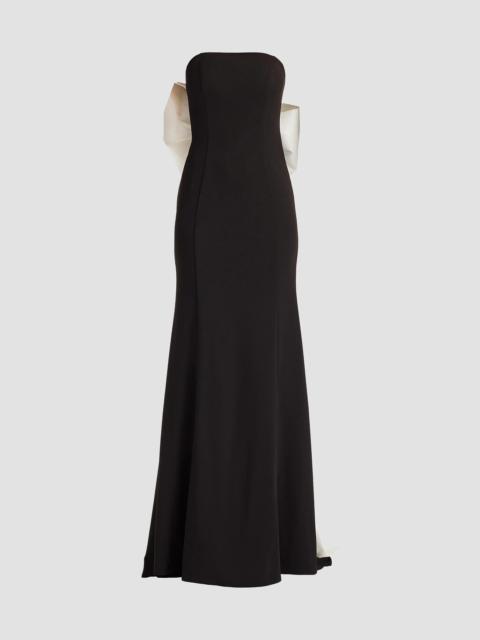 TADASHI SHOJI Women's Bow-Appliqué Strapless Gown - Black Ivory