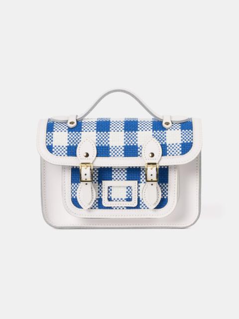 Cambridge Satchel The Mini - Ultramarine Blue Plaid & Brilliant White