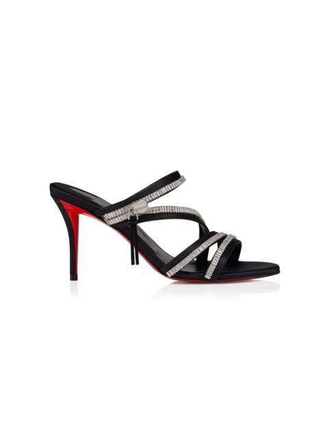 Christian Louboutin Meryl 80mm Crystal Crepe-Satin Sandals black