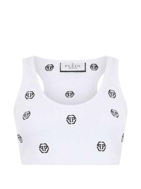 PHILIPP PLEIN monogram ribbed top