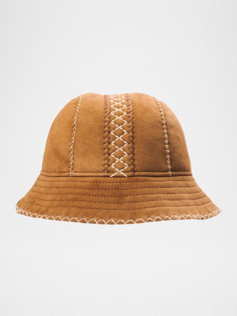 UGG Atherson Embroidered Shearling Hat