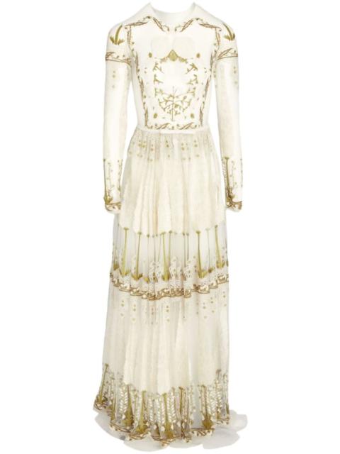 GIAMBATTISTA VALLI Jardin d'Eden embroidered tulle maxi dress