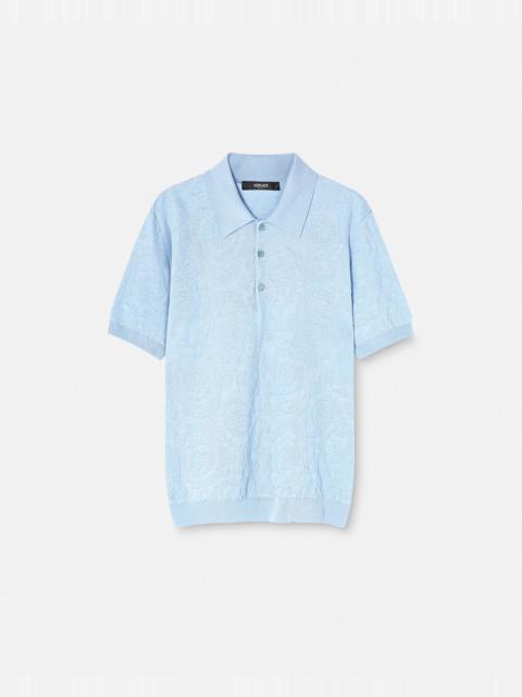 VERSACE Barocco Knit Polo Shirt