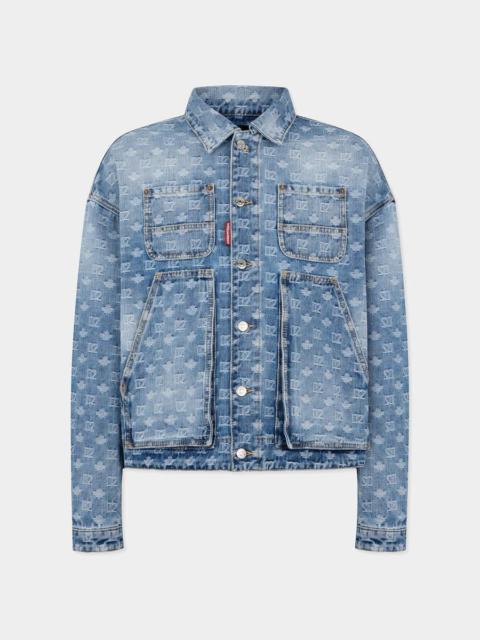 DSQUARED2 LIGHT WASH UTILITY JEAN JACKET