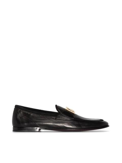 Dolce & Gabbana INTERLOCKING DG-PLAQUE LEATHER LOAFERS