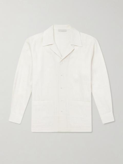 SAMAN AMEL Camp-Collar Silk-Gauze Shirt
