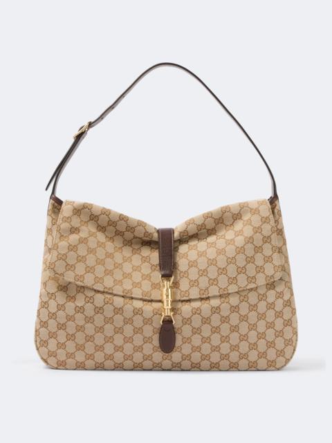 GUCCI Jackie Flap Large GG canvas shoulder bag