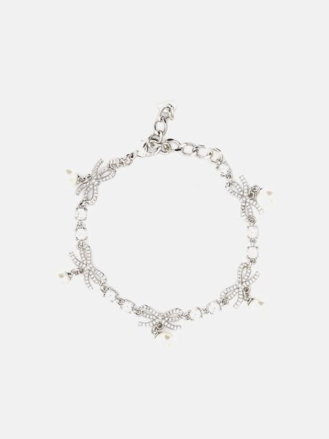 self-portrait BRACELET WITH CRYSTAL SNOWFLAKES AND PEARLS