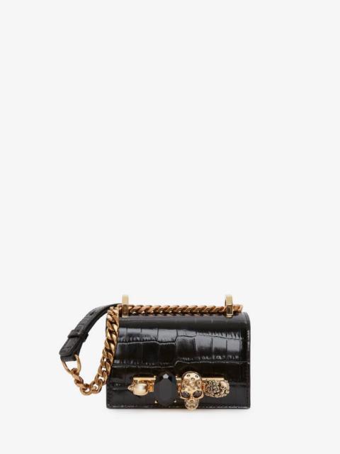 Alexander McQueen Micro Jewelled Satchel in Black