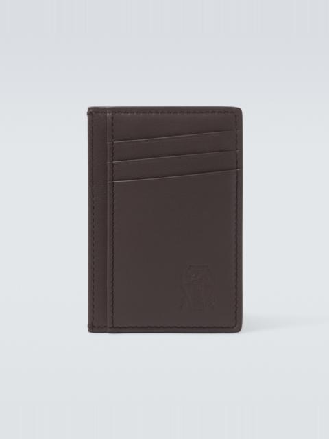 Brunello Cucinelli Debossed leather card holder