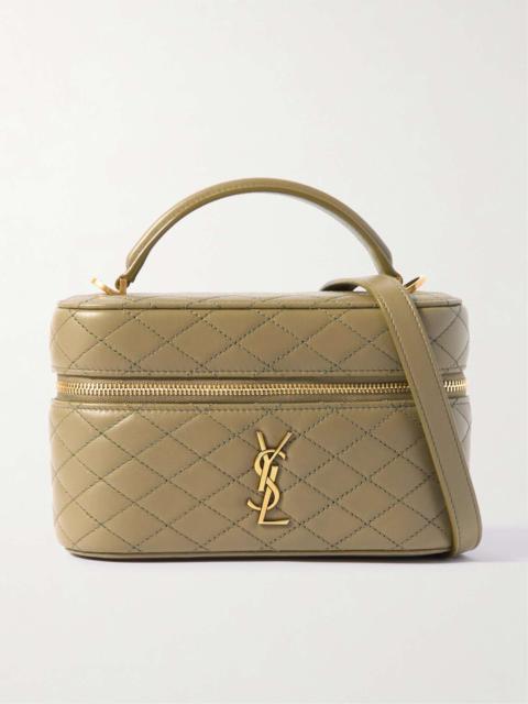 SAINT LAURENT Gaby Vanity quilted leather shoulder bag Green
