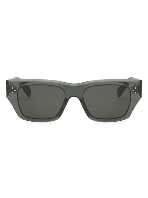 CELINE Men's Bold 3-Dots 53MM Square Sunglasses - Green