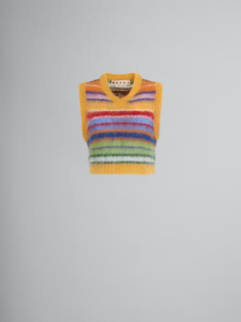 Marni MULTICOLOURED CROPPED MOHAIR AND WOOL STRIPED VEST