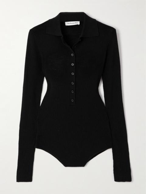 The Frankie Shop Solana Ribbed Wool, Silk And Cashmere-blend Bodysuit