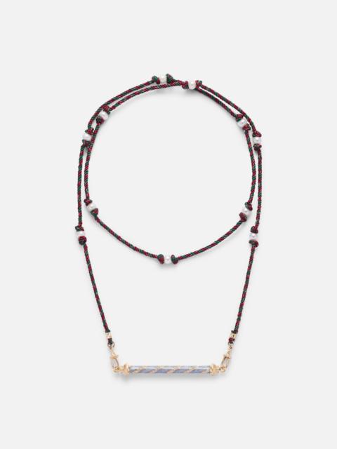 MARIE LICHTENBERG Candy Cane 18kt gold necklace with diamonds and enamel