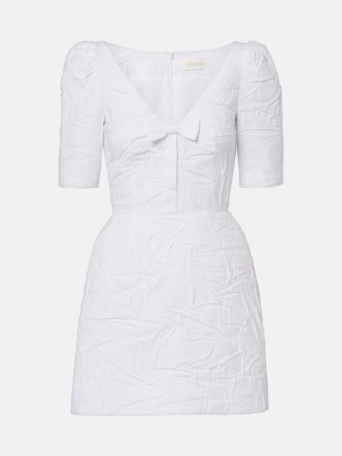 SHUSHU/TONG Bow-detail cotton-blend minidress