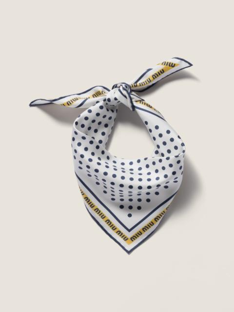 Miu Miu Printed twill scarf