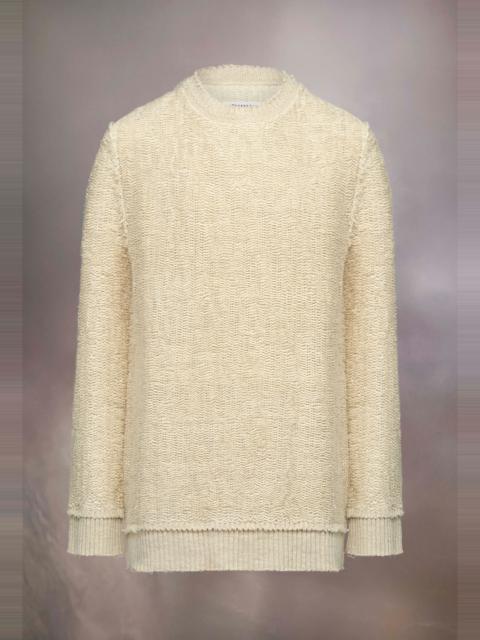 Raw woven knit sweatshirt
