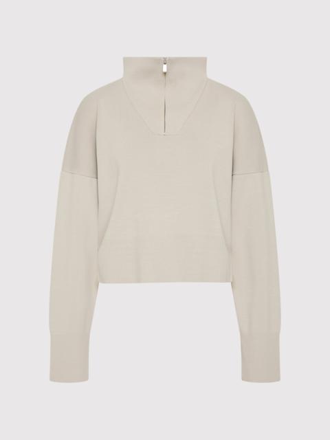 ST. AGNI Milano Knit Zip Jumper - Silver