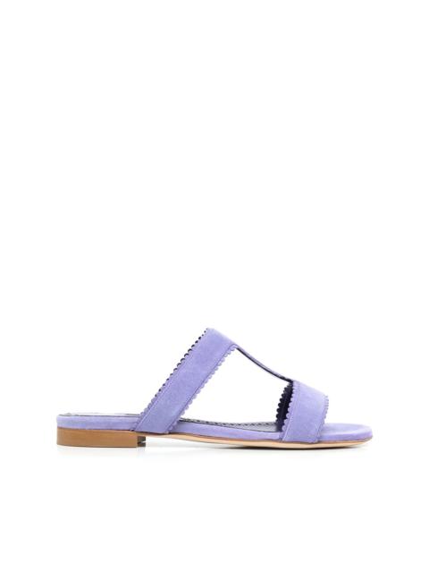 Manolo Blahnik Artas scalloped suede sandals