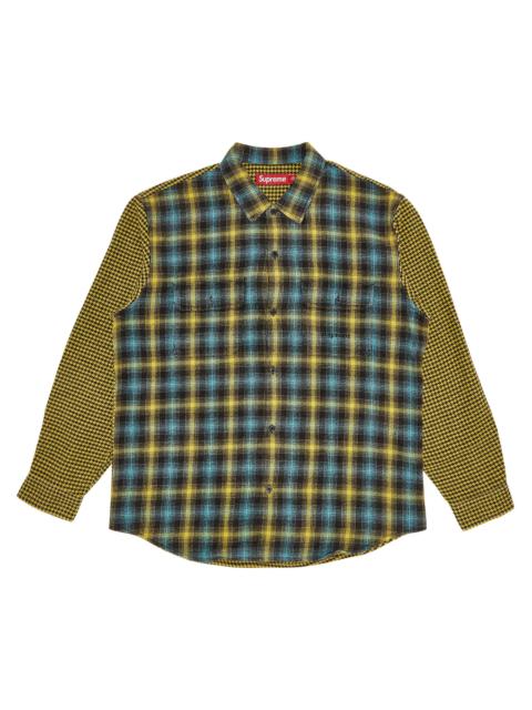 Supreme Houndstooth Plaid Flannel Shirt 'Yellow'