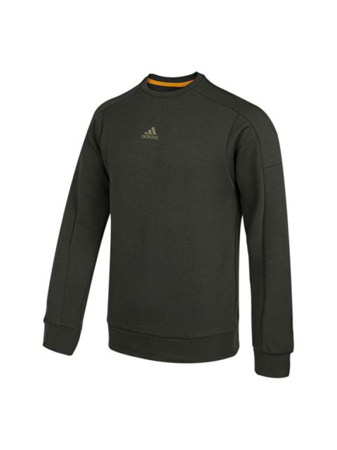 Men's adidas Crew Swert Logo Sports Pullover Dark Brown HD0350