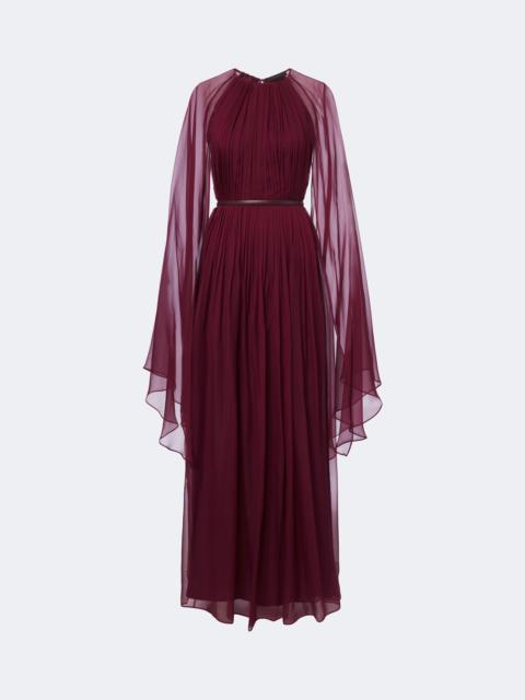 Max Mara Elegante belted silk chiffon gown