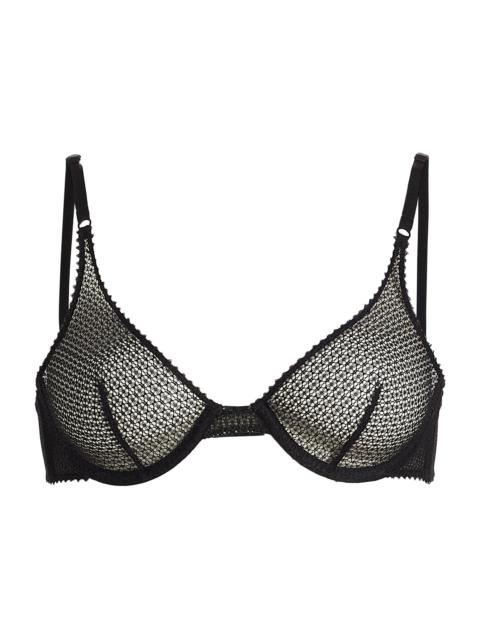 KIKI DE MONTPARNASSE Women's Crochet Lace Demi Bra - Black