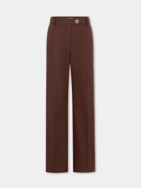 rabanne STRAIGHT TAILORED TROUSERS IN BROWN COTTON AND WOOL