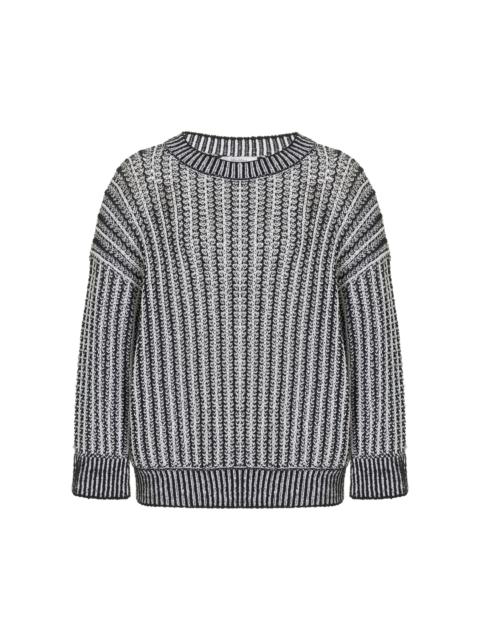 Max Mara Regno Knit Cotton-Blend Sweater black/white