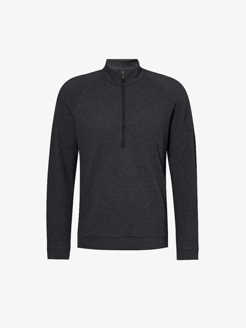 Half-zip regular-fit stretch cotton-blend sweatshirt