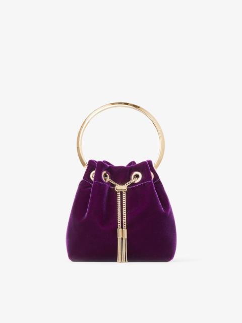 JIMMY CHOO Bon Bon
Cassis Velvet Handbag with Metal Handle