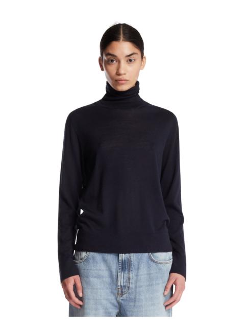 RÓHE Blue Wool and Cashmere Turtleneck Sweater