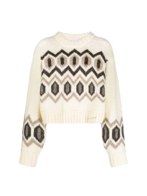 intarsia-knit wool jumper