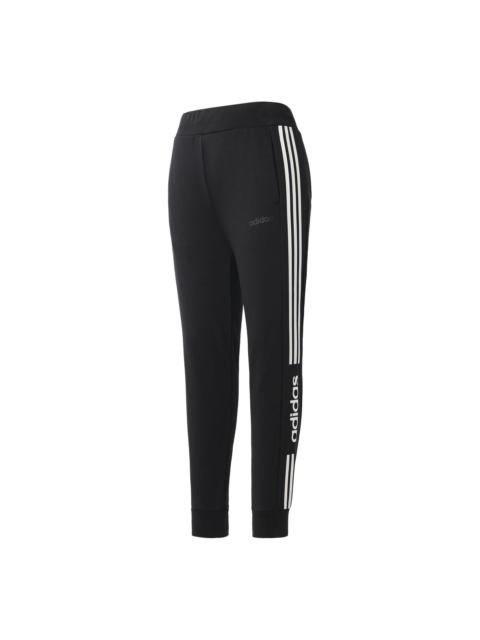 adidas adidas neo Side logo Printing Slim Fit Casual Sports Long Pants Black EI4734