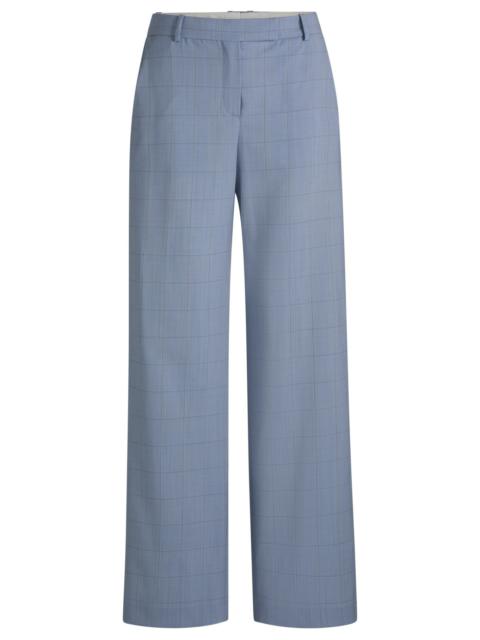BOSS REGULAR-FIT TROUSERS IN CHECKED WOOL