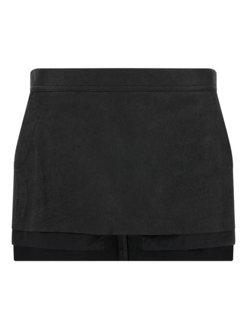 asymmetrical leather skirt