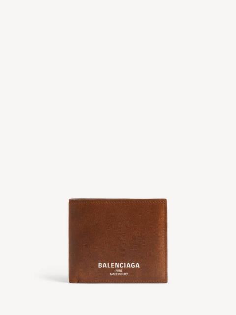 BALENCIAGA Men's Credit Square Folded Coin Wallet in Caramel