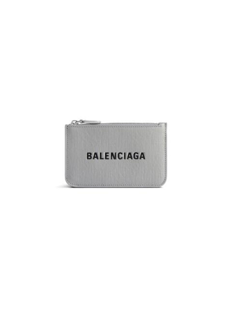 BALENCIAGA Women's Cash Large Long Coin And Card Holder in Grey/black