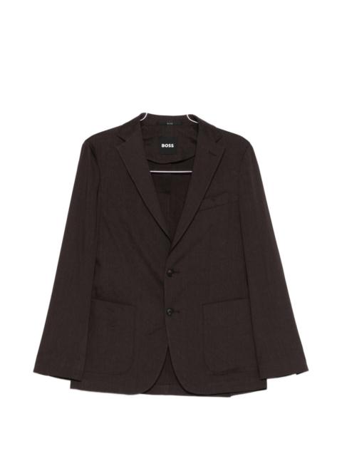 BOSS buttoned patch-pocket blazer