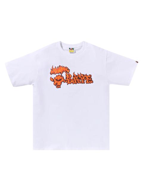 BAPE Flame Ape Face Tee 'White/Red'