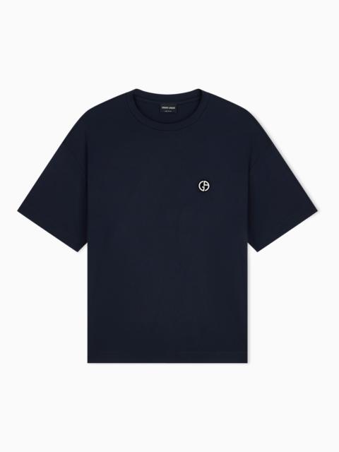 GIORGIO ARMANI T-SHIRT REGULAR FIT IN COTTON AND MODAL INTERLOCK JERSEY