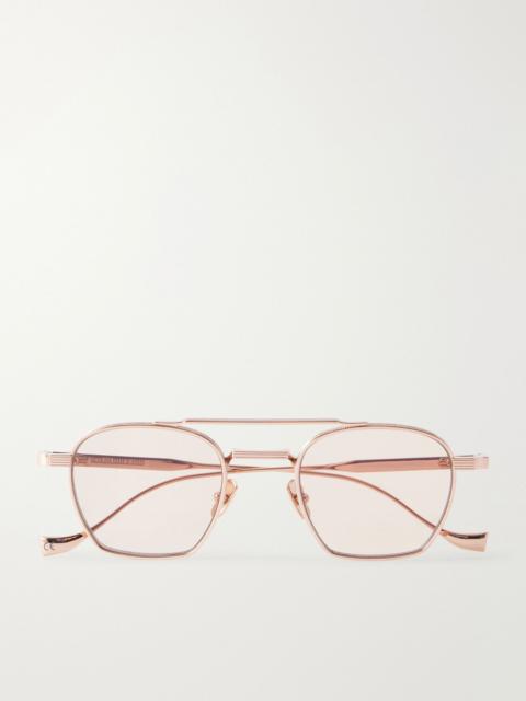 CUTLER AND GROSS 1425 Square-Frame Gold-Tone Metal Sunglasses Pink
