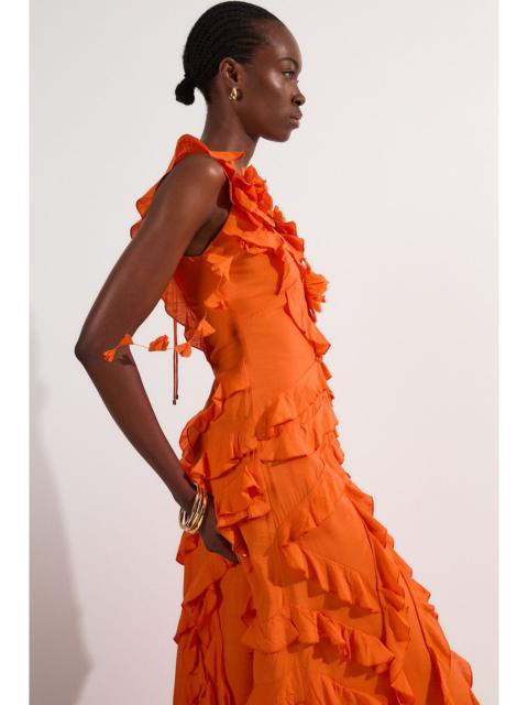 KAREN MILLEN Tall Ruffle Strappy Woven Maxi Dress