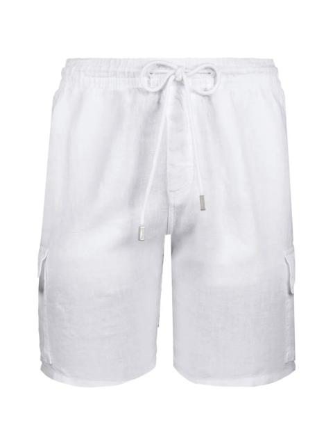 Men's Linen Bermuda Cargo Pockets Shorts